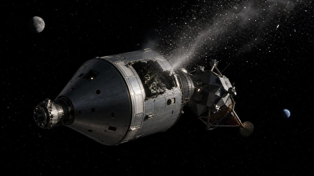 アポロ13号の事故が、宇宙船から電力を奪った